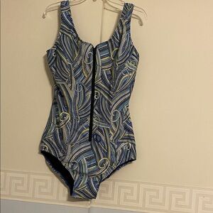 Patterned Blue One Piece Swimsuit H2O brand